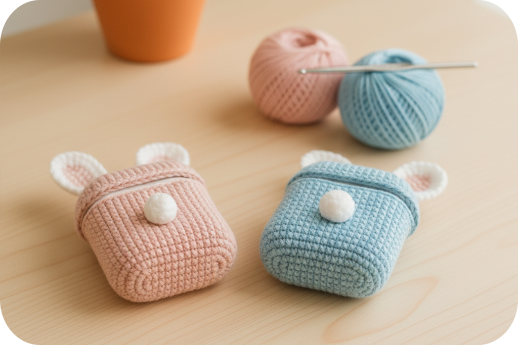 Crochet Bunny AirPods Case Kit