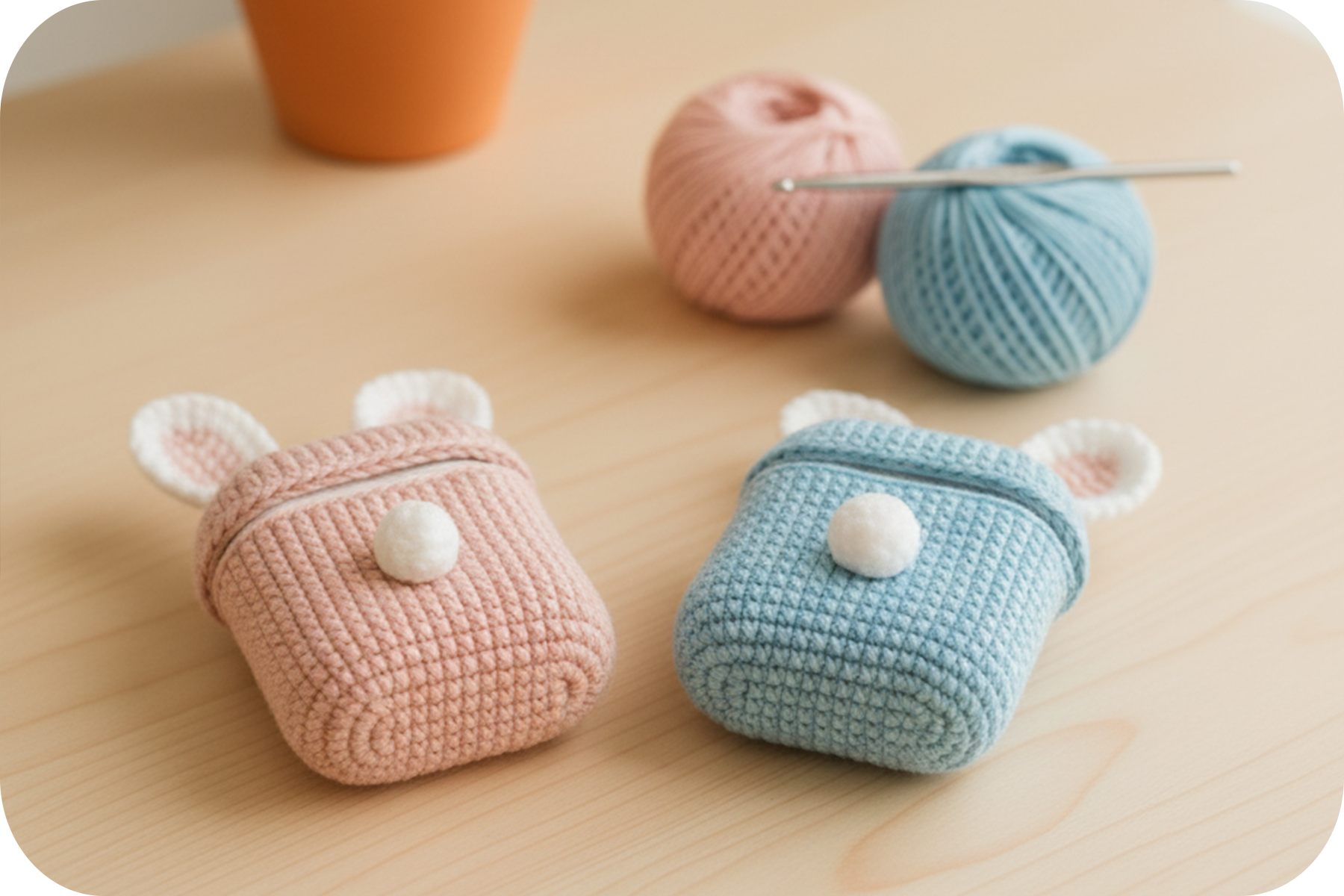 Crochet Bunny AirPods Case Kit