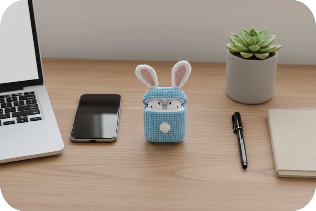 Crochet Bunny AirPods Case Kit