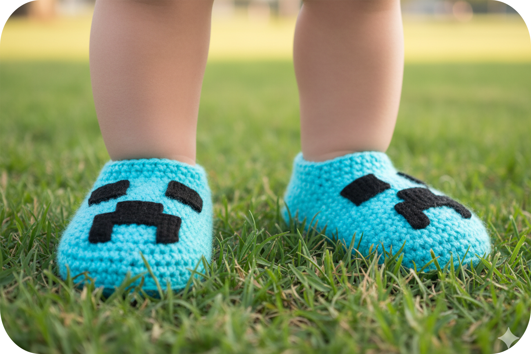 Crochet Minecraft Creeper Slippers Kit – DIY Gift Set for Beginners